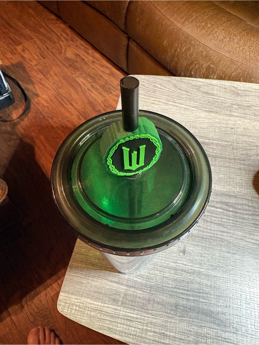 Green Acrylic Travel Tumbler with Straw Cover